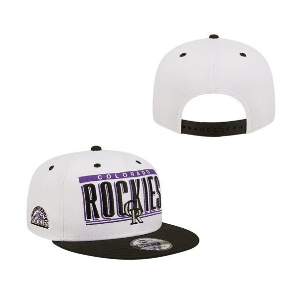 Colorado Rockies New Era Retro Title 9FIFTY Snapback Hat White Black