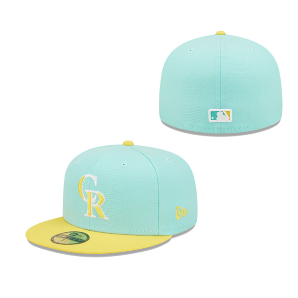 Men's Colorado Rockies New Era Turquoise Yellow Spring Color Pack Two-Tone 59FIFTY Fitted Hat