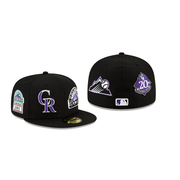 Men's Colorado Rockies Patch Pride Black 59FIFTY Fitted Hat