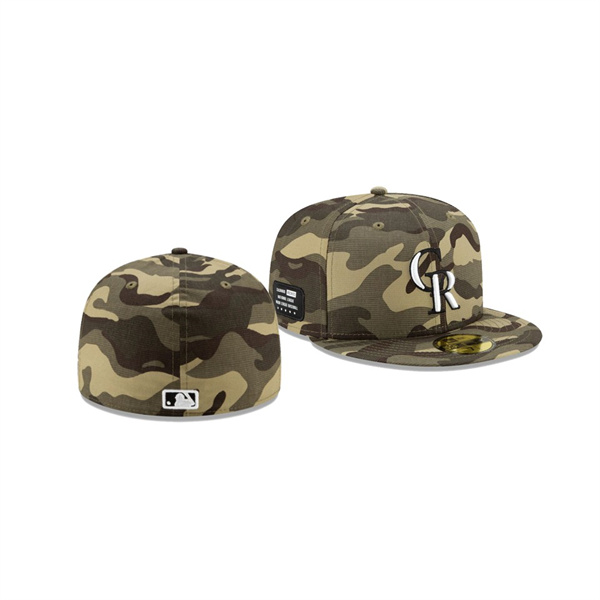 Men's Colorado Rockies 2021 Armed Forces Day Camo On-Field 59FIFTY Fitted Hat