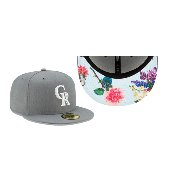 Men's Colorado Rockies Floral Undervisor Gray 59FIFTY Fitted Hat