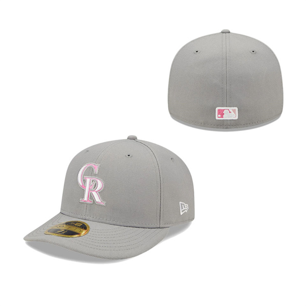 Men's Colorado Rockies New Era Gray 2022 Mother's Day On-Field Low Profile 59FIFTY Fitted Hat