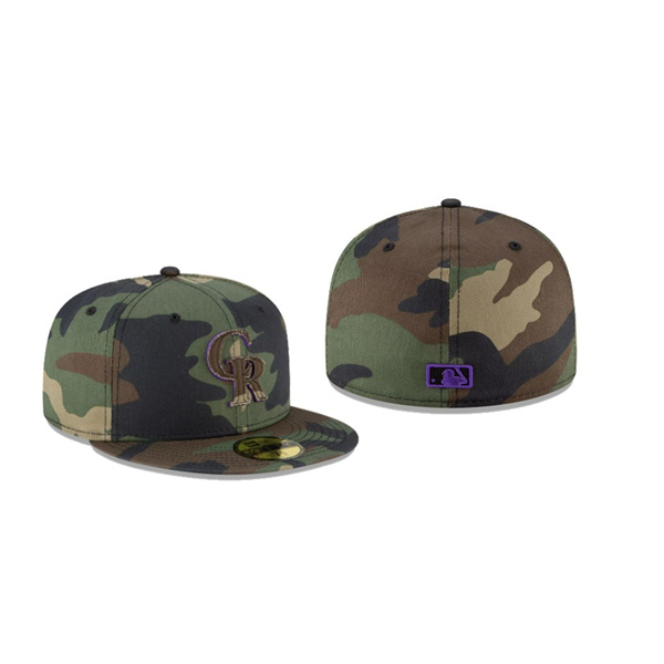 Men's Colorado Rockies Forest Pop Camo Green 59FIFTY Fitted Hat