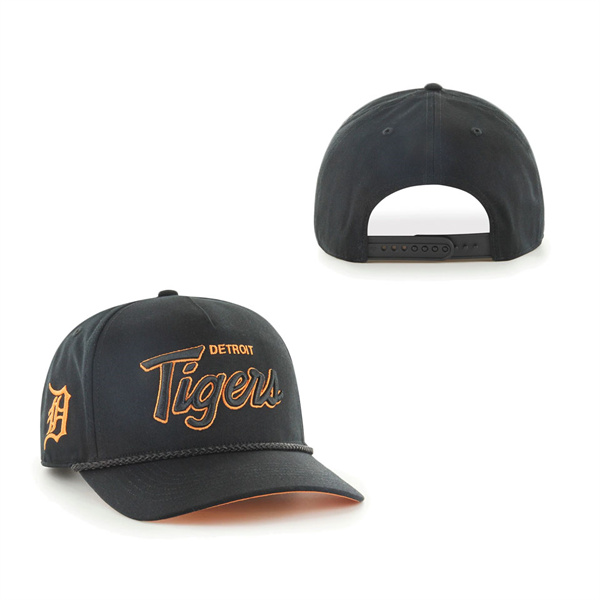 Detroit Tigers '47 Mango Undervisor Hitch Snapback Hat Black