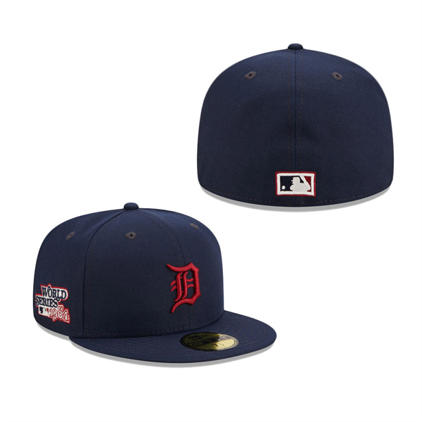 Detroit Tigers New Era Cooperstown Collection 1984 World Series Patch 59FIFTY Fitted Hat Navy