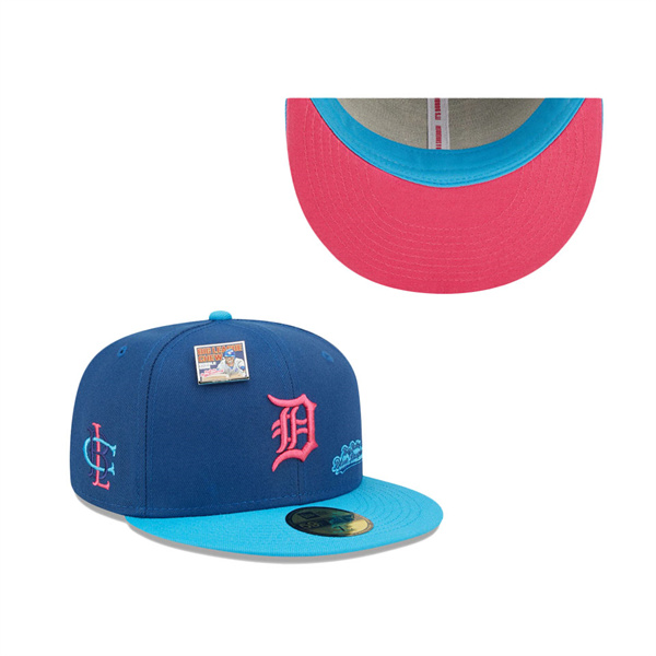 Men's Detroit Tigers New Era Blue Light Blue MLB X Big League Chew Big Rally Blue Raspberry Flavor Pack 59FIFTY Fitted Hat