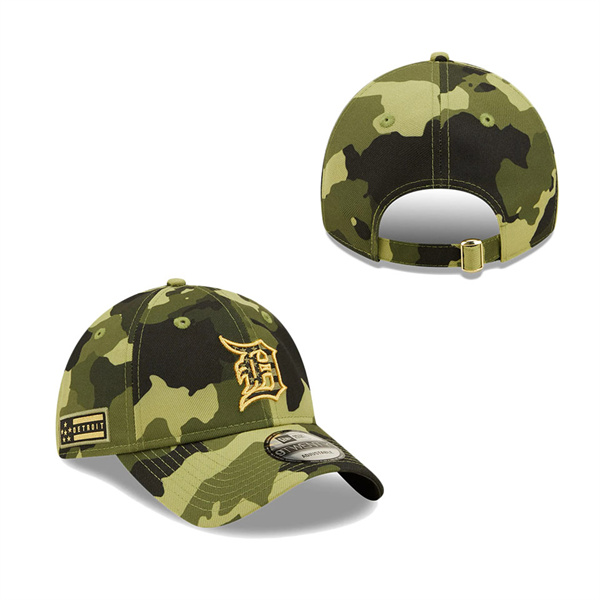 Men's Detroit Tigers New Era Camo 2022 Armed Forces Day 9TWENTY Adjustable Hat