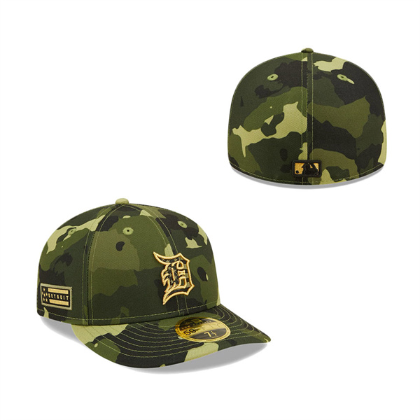 Men's Detroit Tigers New Era Camo 2022 Armed Forces Day On-Field Low Profile 59FIFTY Hat