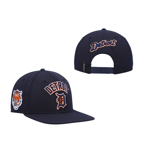 Men's Detroit Tigers Pro Standard Navy Stacked Logo Snapback Hat