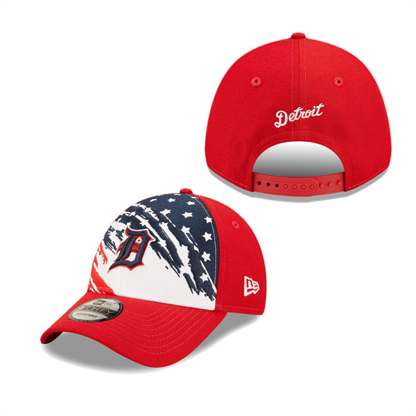 Detroit Tigers Red 2022 4th Of July Stars Stripes 9FORTY Snapback Adjustable Hat