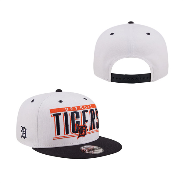 Detroit Tigers New Era Retro Title 9FIFTY Snapback Hat White Navy