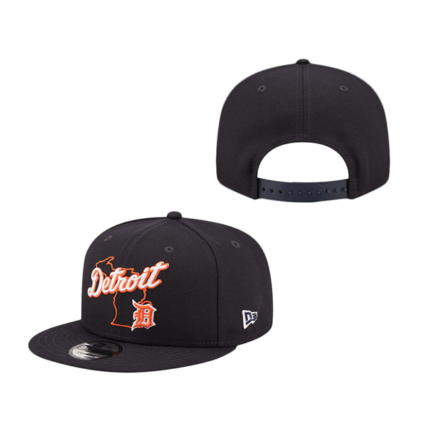Detroit Tigers New Era State 9FIFTY Snapback Hat Navy