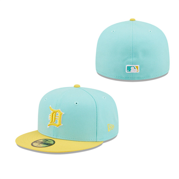Men's Detroit Tigers New Era Turquoise Yellow Spring Color Pack Two-Tone 59FIFTY Fitted Hat