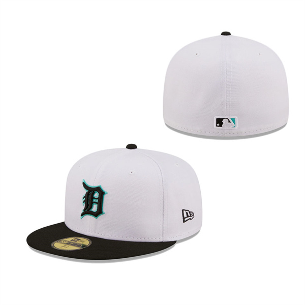 Men's Detroit Tigers New Era White Black Spring Color Pack Two-Tone 59FIFTY Fitted Hat