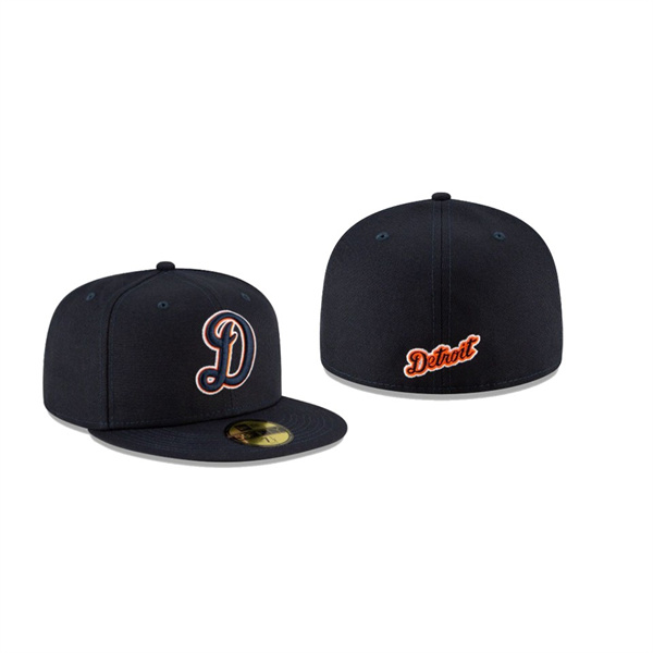 Men's Detroit Tigers Ligature Black 59FIFTY Fitted Hat