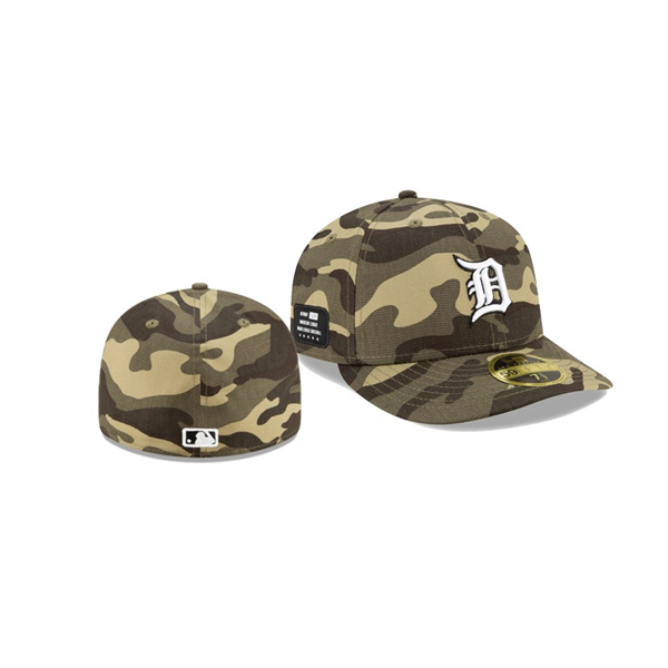 Men's Detroit Tigers 2021 Armed Forces Day Camo On-Field Low Profile 59FIFTY Fitted Hat