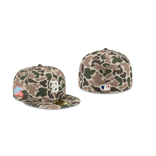 Men's Detroit Tigers # Duck Camo 59FIFTY Fitted Hat Green