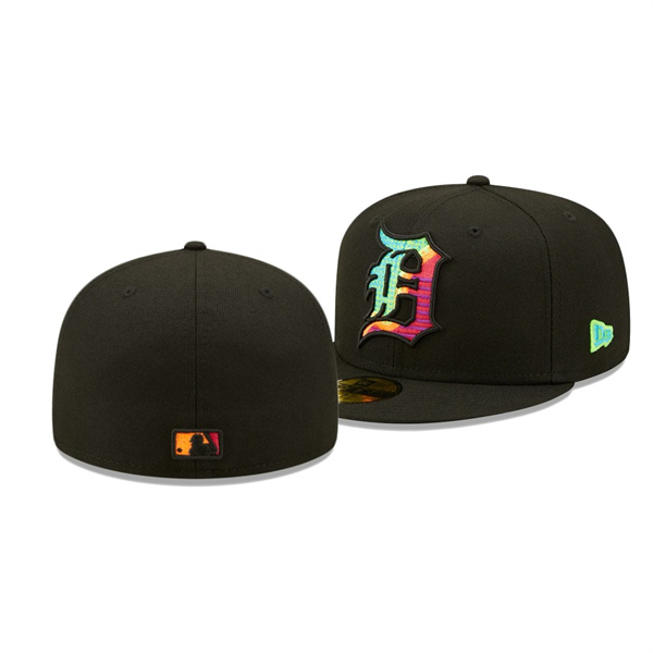 Detroit Tigers Neon Fill Black 59FIFTY Fitted Hat