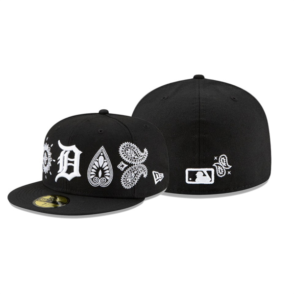 Detroit Tigers Paisley Elements Black 59FIFTY Fitted Hat