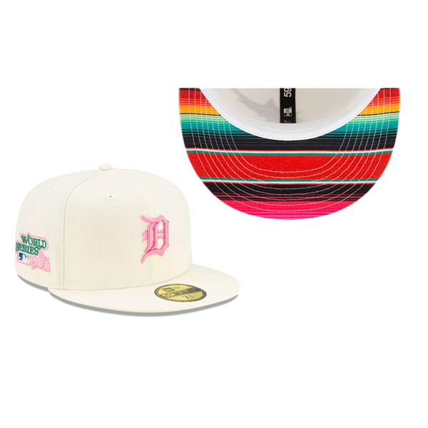 Detroit Tigers Chrome Serape Under Visor Cream 59FIFTY Fitted Hat
