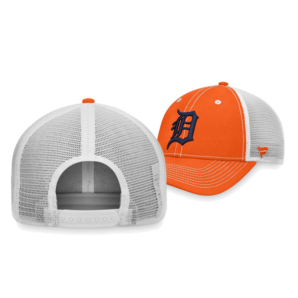 Detroit Tigers Sport Resort Orange White Trucker Snapback Hat