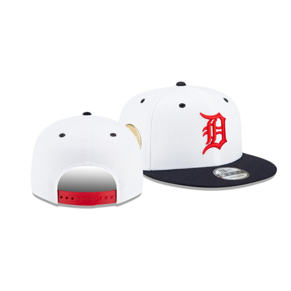 Detroit Tigers Americana White 9FIFTY Snapback Hat