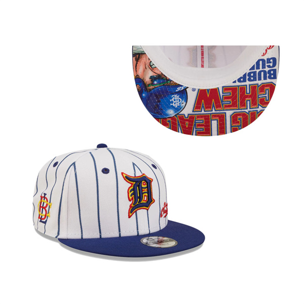 Youth Detroit Tigers New Era White Navy MLB X Big League Chew Original 9FIFTY Snapback Adjustable Hat