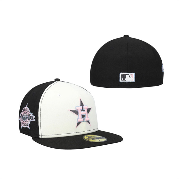 Houston Astros 1986 All-Star Game Pink Undervisor 59FIFTY Fitted Cap Cream Black