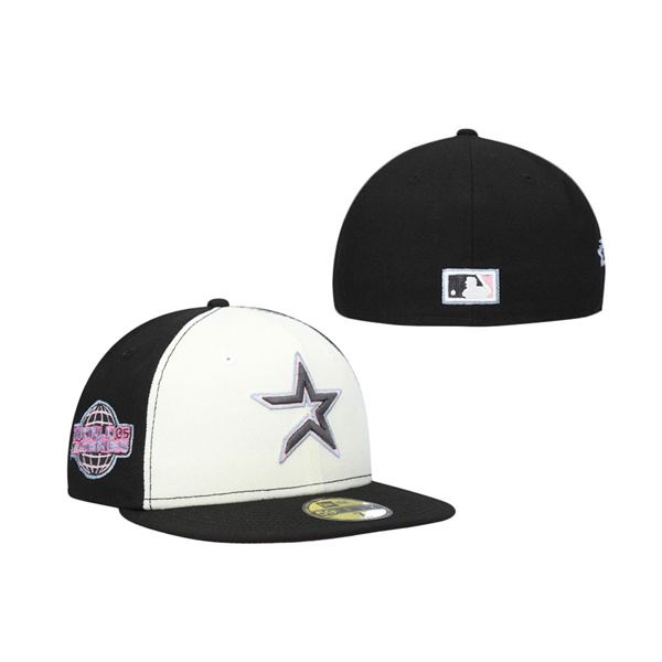 Houston Astros 2005 World Series Pink Undervisor 59FIFTY Fitted Cap Cream Black