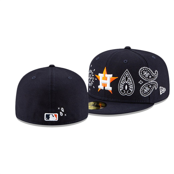 Houston Astros Paisley Elements Navy 59FIFTY Fitted Hat