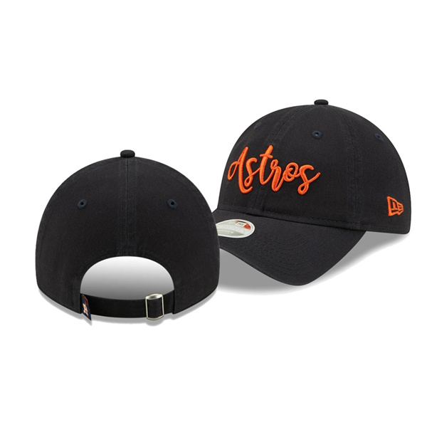 Houston Astros Team Script Navy 9TWENTY Adjustable Hat