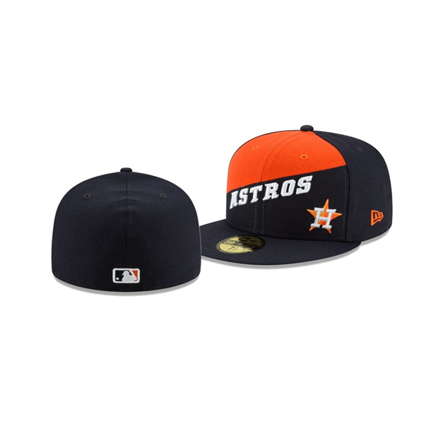Men's Houston Astros Color Split Orange Black 59FIFTY Fitted Hat