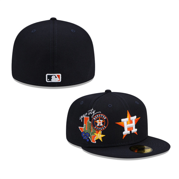 Houston Astros New Era City Cluster 59FIFTY Fitted Hat Navy