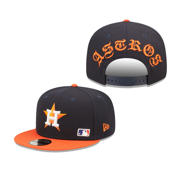 Houston Astros Navy Blackletter Arch 9FIFTY Snapback Hat