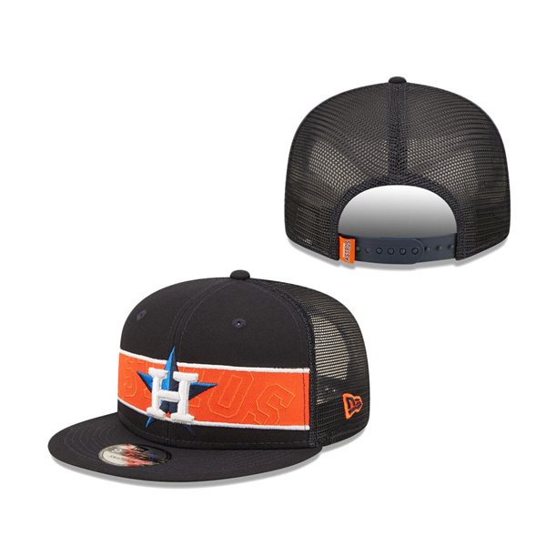 Men's Houston Astros New Era Navy Tonal Band Trucker 9FIFTY Snapback Hat
