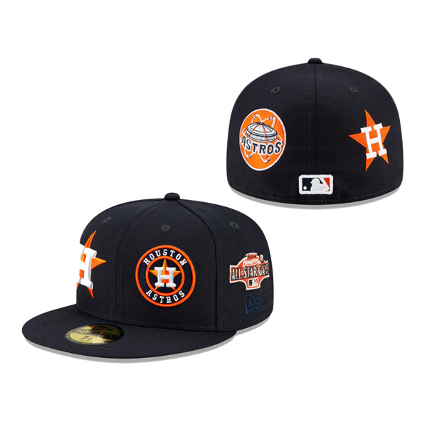 Houston Astros New Era Patch Pride 59FIFTY Fitted Hat Navy