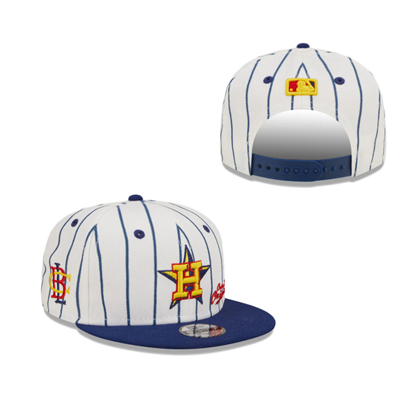 Youth Houston Astros New Era White Navy MLB X Big League Chew Original 9FIFTY Snapback Adjustable Hat