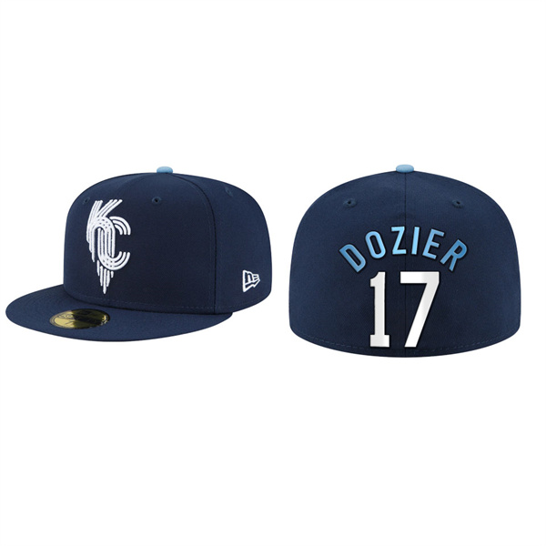 Men's Kansas City Royals Hunter Dozier Navy 2022 City Connect Fitted Hat