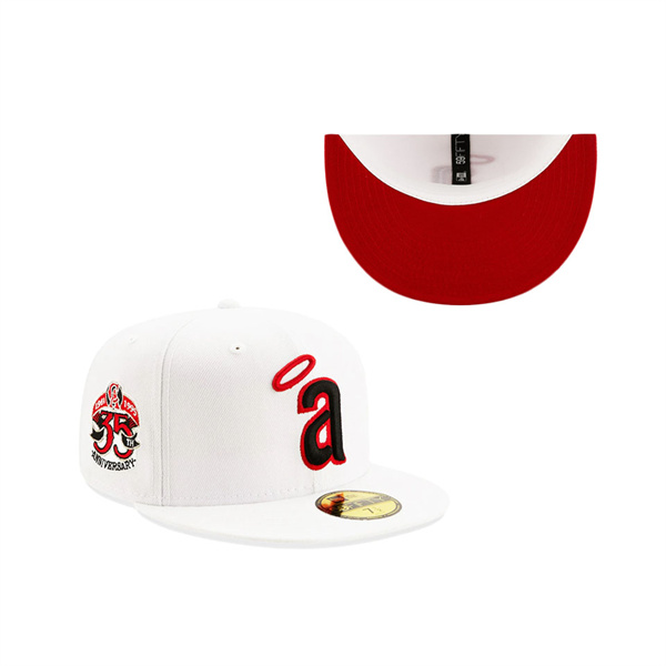 Angels 35th Anniversary Patch Red Undervisor 59FIFTY Fitted Hat White