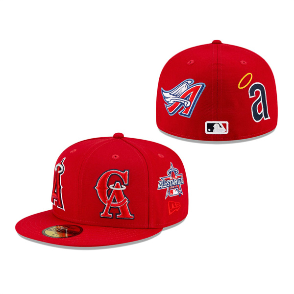 Los Angeles Angels New Era Patch Pride 59FIFTY Fitted Hat Red