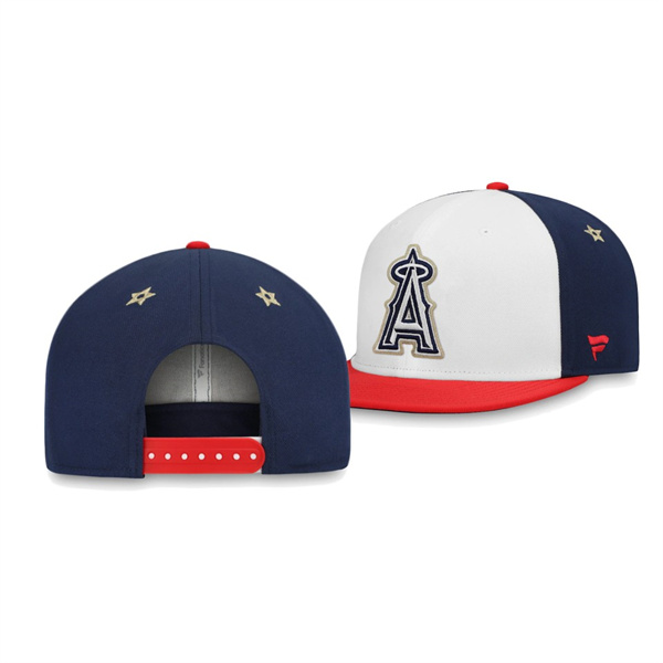 Men's Angels Americana White Red Team Snapback Hat
