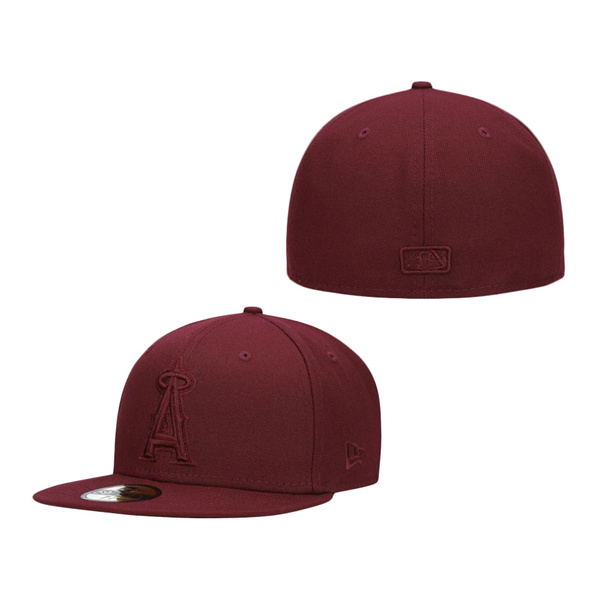 Los Angeles Angels New Era Oxblood Tonal 59FIFTY Fitted Hat Maroon