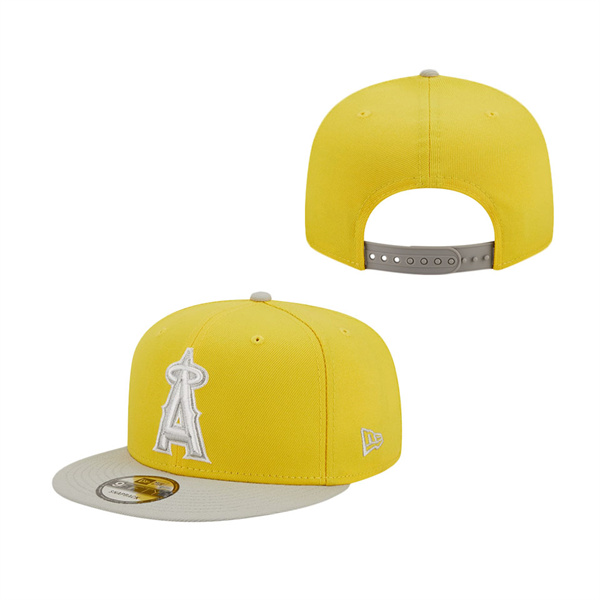 Los Angeles Angels New Era Spring Two-Tone 9FIFTY Snapback Hat Yellow Gray
