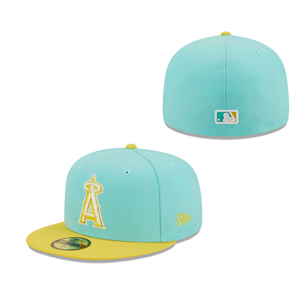 Men's Los Angeles Angels New Era Turquoise Yellow Spring Color Pack Two-Tone 59FIFTY Fitted Hat