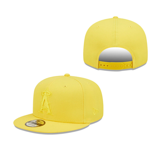 Men's Los Angeles Angels New Era Yellow Spring Color Pack 9FIFTY Snapback Hat