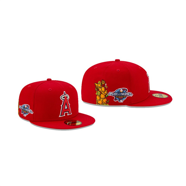 Men's Los Angeles Angels State Flower Red 59FIFTY Fitted Hat
