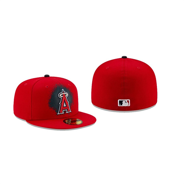 Men's Los Angeles Angels Drip Front Red 59FIFTY Fitted Hat