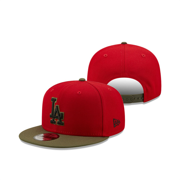 Dodgers Color Pack 2-Tone 9FIFTY Snapback Hat Scarlet Olive