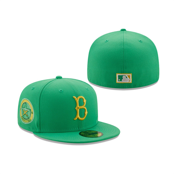 Los Angeles Dodgers 1949 MLB All-Star Game Yellow Undervisor 59FIFTY Fitted Cap Kelly Green
