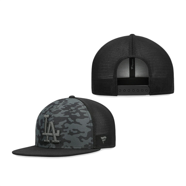 Los Angeles Dodgers Fanatics Branded Camo Mesh Snapback Hat Black